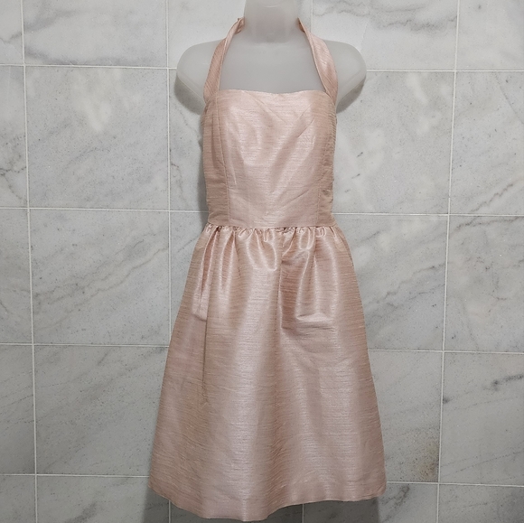 Alfred Sung Pearl Pink Halter Dress Fit and Flare 12 - Picture 8 of 8